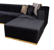 Juliana Black Velvet 4 - Piece Sectional - DMV FurnitureSectional