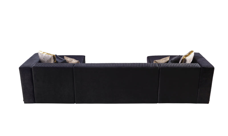 Juliana Black Velvet 4 - Piece Sectional - DMV FurnitureSectional