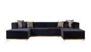 Juliana Black Velvet 4 - Piece Sectional - DMV FurnitureSectional