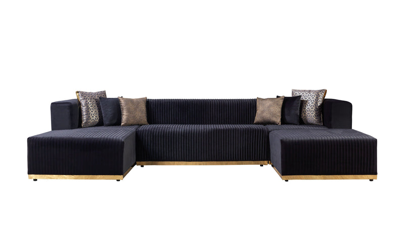 Juliana Black Velvet 4 - Piece Sectional - DMV FurnitureSectional