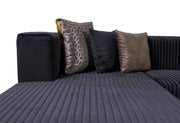 Juliana Black Velvet 4 - Piece Sectional - DMV FurnitureSectional