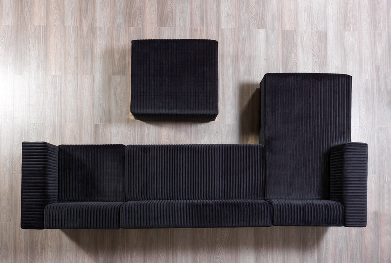 Juliana Black Velvet 4 - Piece Sectional - DMV FurnitureSectional