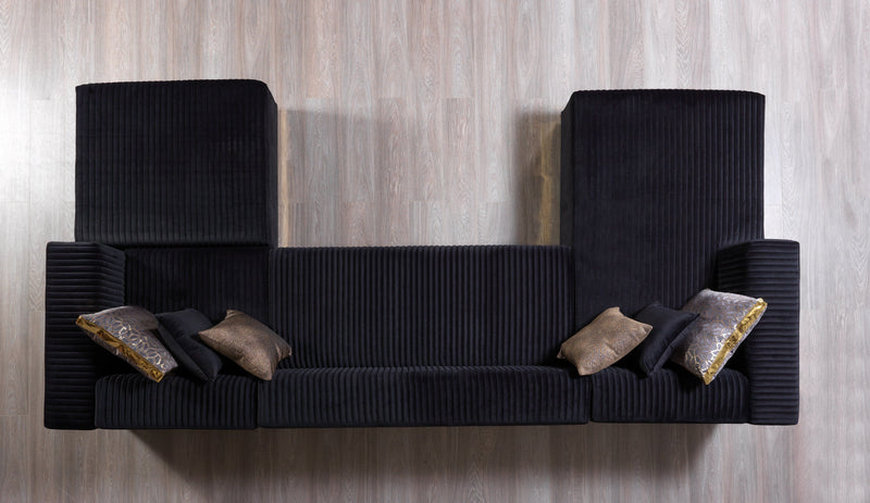 Juliana Black Velvet 4 - Piece Sectional - DMV FurnitureSectional