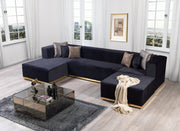 Juliana Black Velvet 4 - Piece Sectional - DMV FurnitureSectional