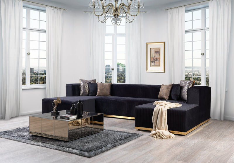Juliana Black Velvet 4 - Piece Sectional - DMV FurnitureSectional