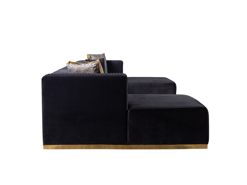 Juliana Black Velvet 4 - Piece Sectional - DMV FurnitureSectional