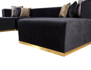 Juliana Black Velvet 4 - Piece Sectional - DMV FurnitureSectional