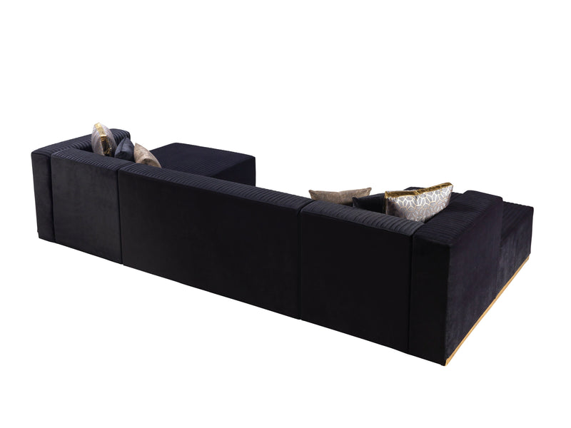 Juliana Black Velvet 4 - Piece Sectional - DMV FurnitureSectional