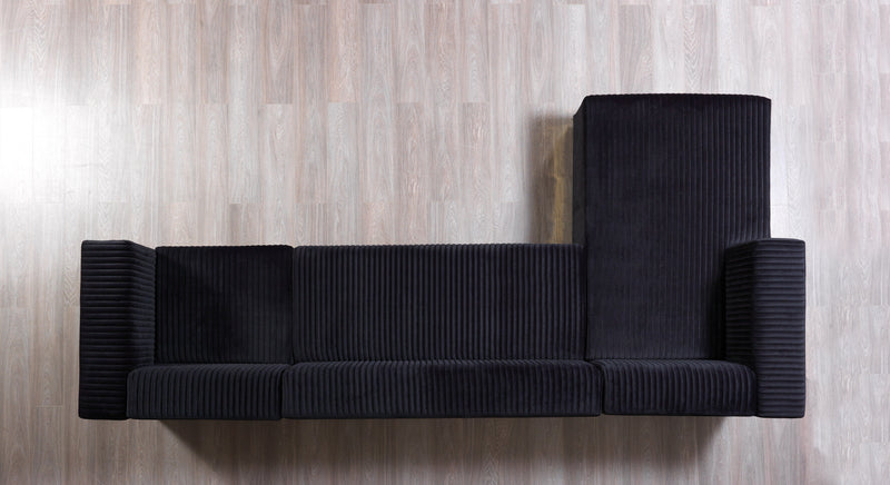 Juliana Black Velvet 4 - Piece Sectional - DMV FurnitureSectional