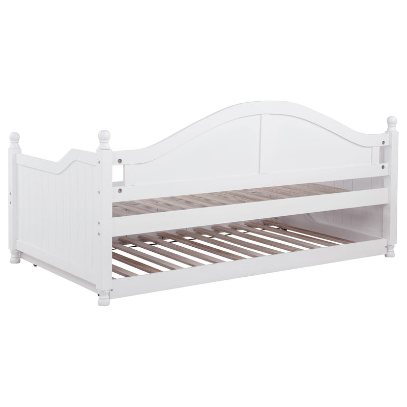 Julie Ann Wood Twin Daybed with Trundle White - 300053