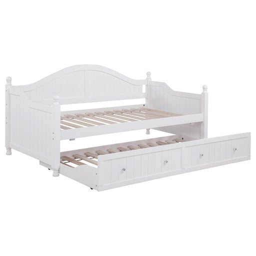 Julie Ann Wood Twin Daybed with Trundle White - 300053