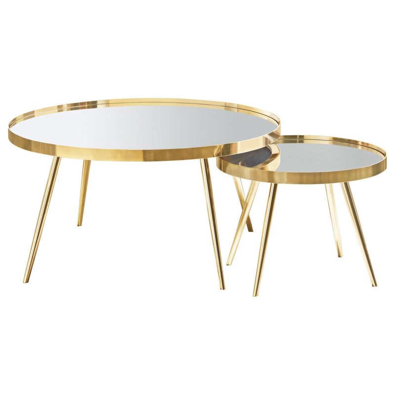 Kaelyn 3-piece Round Coffee and End Table Set Gold - 723918-S2
