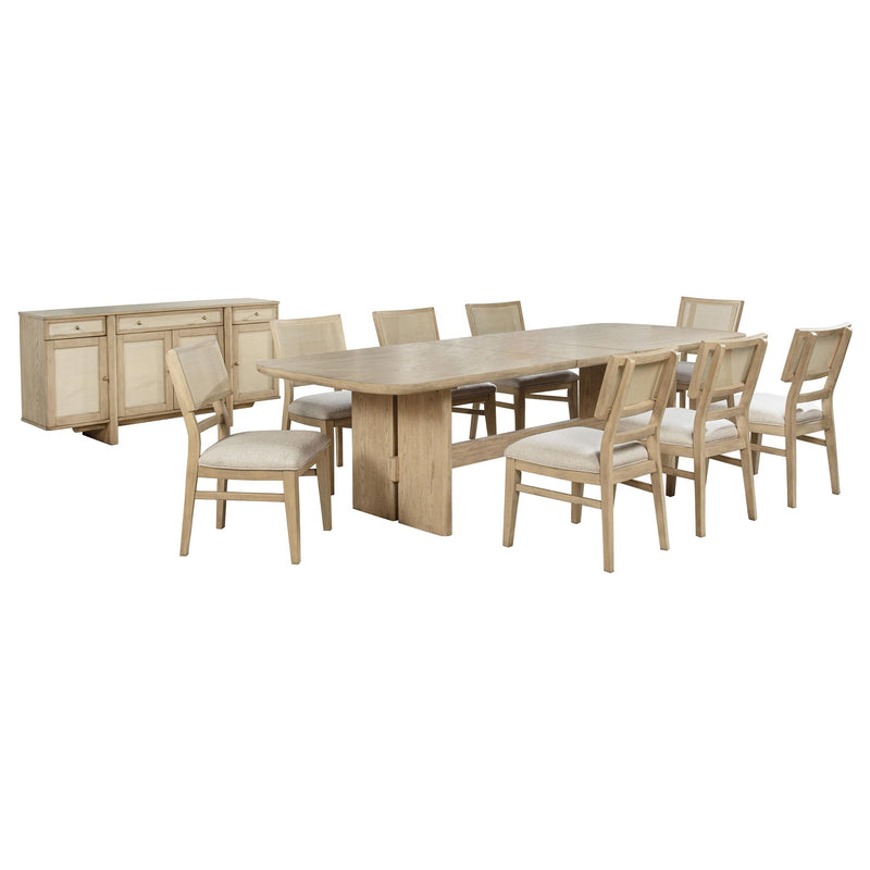 Kailani 10-piece Wood Dining Set with Sideboard Beige Oak - 109381-S10