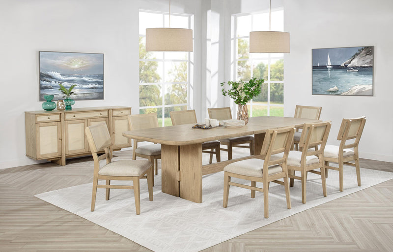 Kailani 110-inch Rectangular Wood Dining Table Beige Oak - 109381