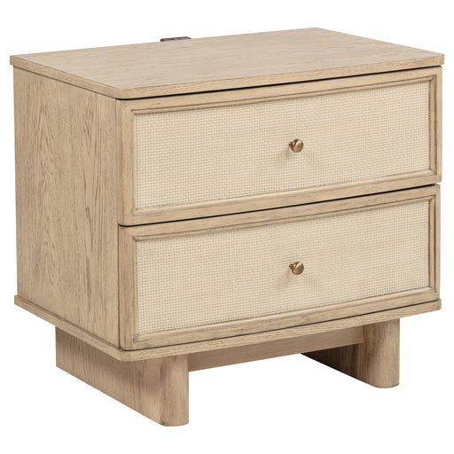 Kailani 2-drawer Nightstand Bedside Table Beige Oak - 225042
