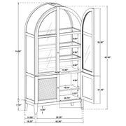 Kailani 4-Door Cane Dining Vitrine Display Cabinet Beige Oak - 109386