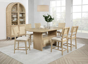 Kailani 4-Door Cane Dining Vitrine Display Cabinet Beige Oak - 109386