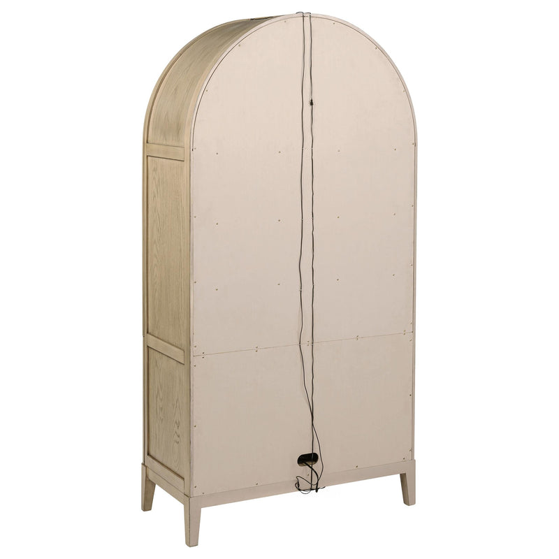 Kailani 4-Door Cane Dining Vitrine Display Cabinet Beige Oak - 109386