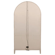Kailani 4-Door Cane Dining Vitrine Display Cabinet Beige Oak - 109386