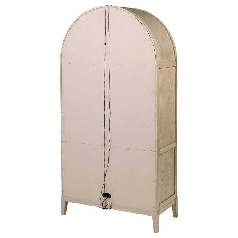 Kailani 4-Door Cane Dining Vitrine Display Cabinet Beige Oak - 109386