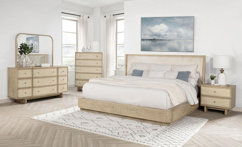 Kailani 5-piece Eastern King Bedroom Set Beige Oak - 225041KE-S5