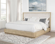 Kailani 52-inch Eastern King Wingback Bed Beige Oak - 225041KE
