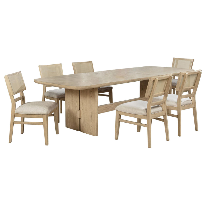 Kailani 7-piece Rectangular Wood Dining Table Set Beige Oak - 109381-S7