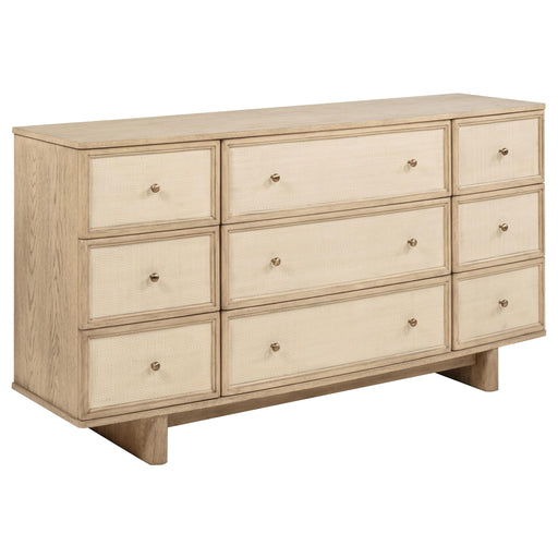 Kailani 9-drawer Dresser Cabinet Beige Oak - 225043