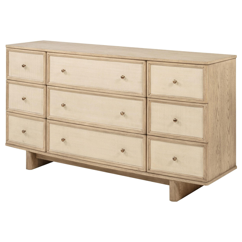 Kailani 9-drawer Dresser Cabinet Beige Oak - 225043