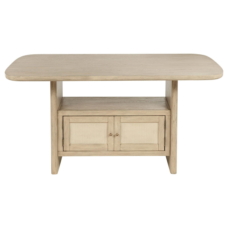 Kailani Cane Counter Height Storage Dining Table Beige Oak - 109388
