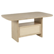 Kailani Cane Counter Height Storage Dining Table Beige Oak - 109388