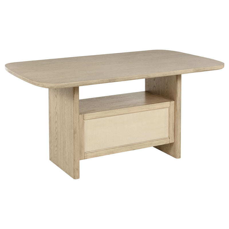 Kailani Cane Counter Height Storage Dining Table Beige Oak - 109388