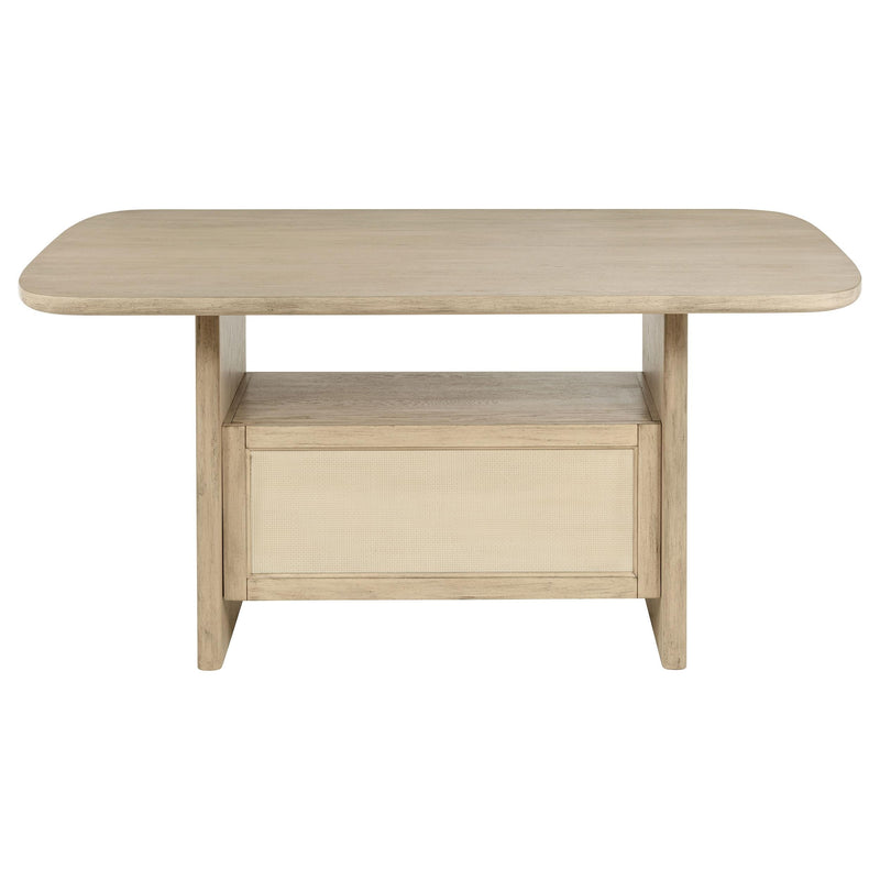 Kailani Cane Counter Height Storage Dining Table Beige Oak - 109388