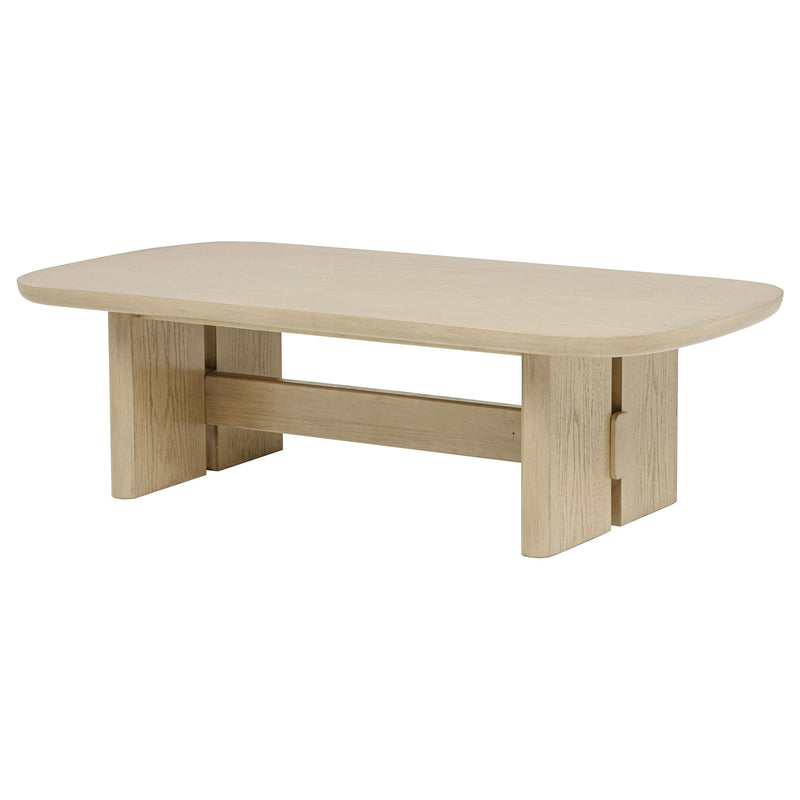Kailani Coastal Rectangular Cocktail Coffee Table Beige Oak - 706588