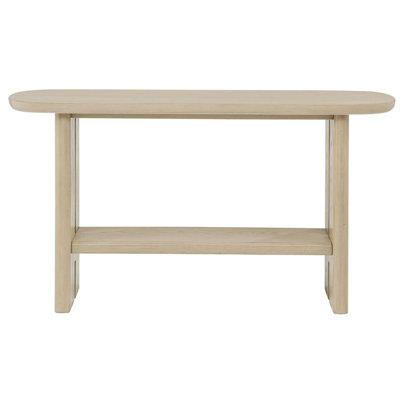 Kailani Coastal Sofa Console Table with Shelf Beige Oak - 706589