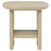 Kailani Coastal Square End Side Table with Shelf Beige Oak - 706587