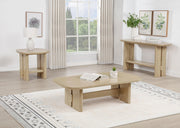 Kailani Coastal Square End Side Table with Shelf Beige Oak - 706587