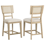Kailani Rattan Cane Counter Side Chair Beige Oak (Set of 2) - 109389