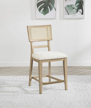 Kailani Rattan Cane Counter Side Chair Beige Oak (Set of 2) - 109389