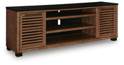 Kallari Warm Brown/Black 84" TV Stand - W737-78