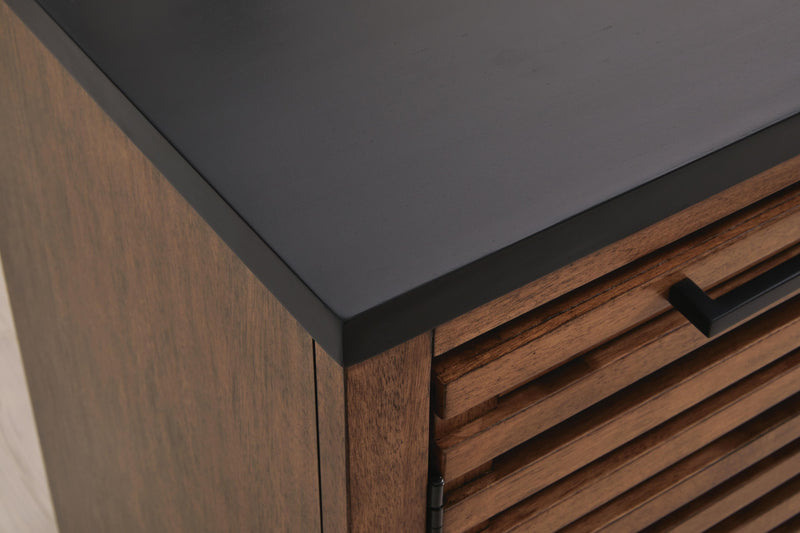 Kallari Warm Brown/Black Credenza - H737-60