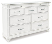 Kanwyn Queen Panel Bed with Dresser in Whitewash - PKG007933