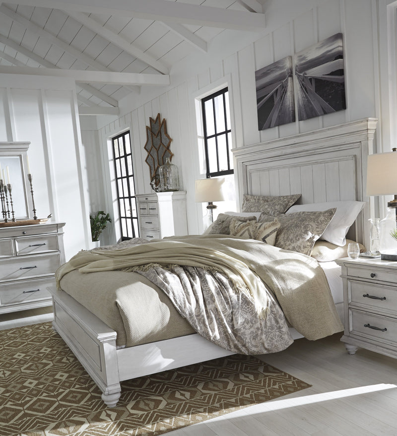 Kanwyn Whitewash King Panel Bed - DMV FurnitureKing Bed