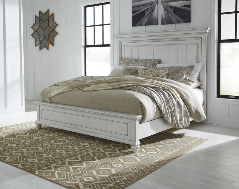 Kanwyn Whitewash King Panel Bed - DMV FurnitureKing Bed