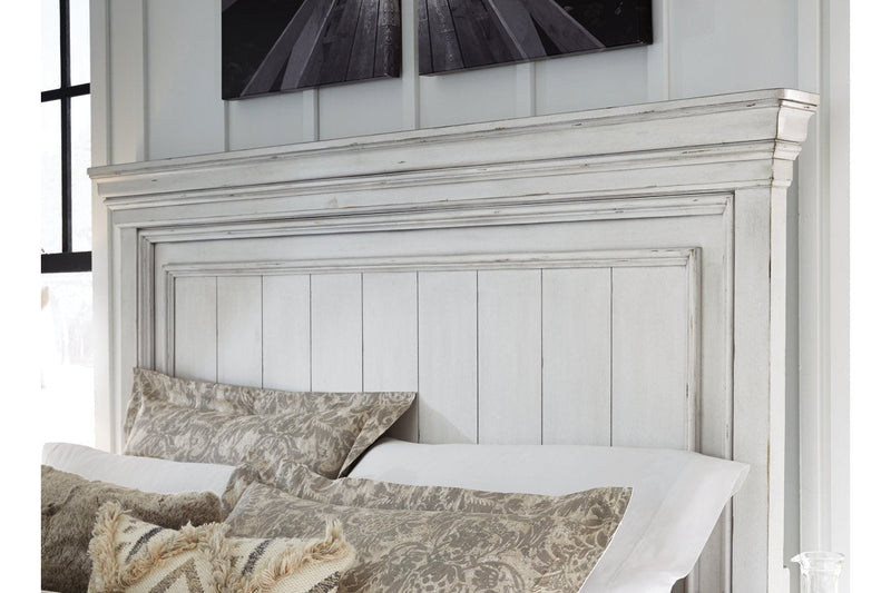 Kanwyn Whitewash King Panel Bed with Storage Bench - DMV FurnitureKing Bed