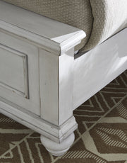Kanwyn Whitewash King Upholstered Panel Bed - DMV FurnitureKing Bed