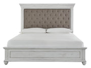 Kanwyn Whitewash King Upholstered Panel Bed - DMV FurnitureKing Bed