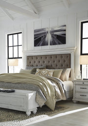 Kanwyn Whitewash King Upholstered Storage Bed - DMV FurnitureKing Bed