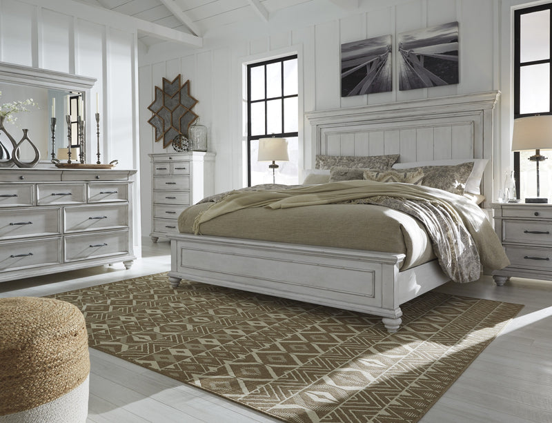 Kanwyn Whitewash Queen Panel Bed - DMV FurnitureQueen Bed
