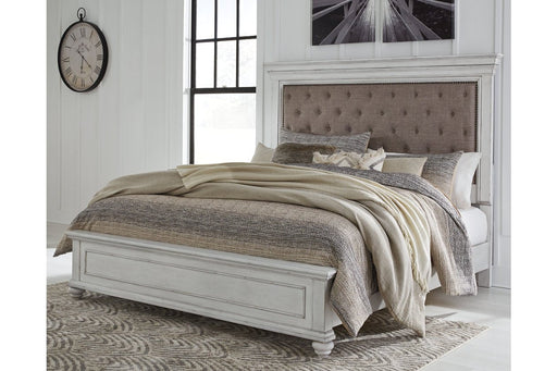 Kanwyn Whitewash Queen Panel Upholstered Bed - DMV FurnitureQueen Bed